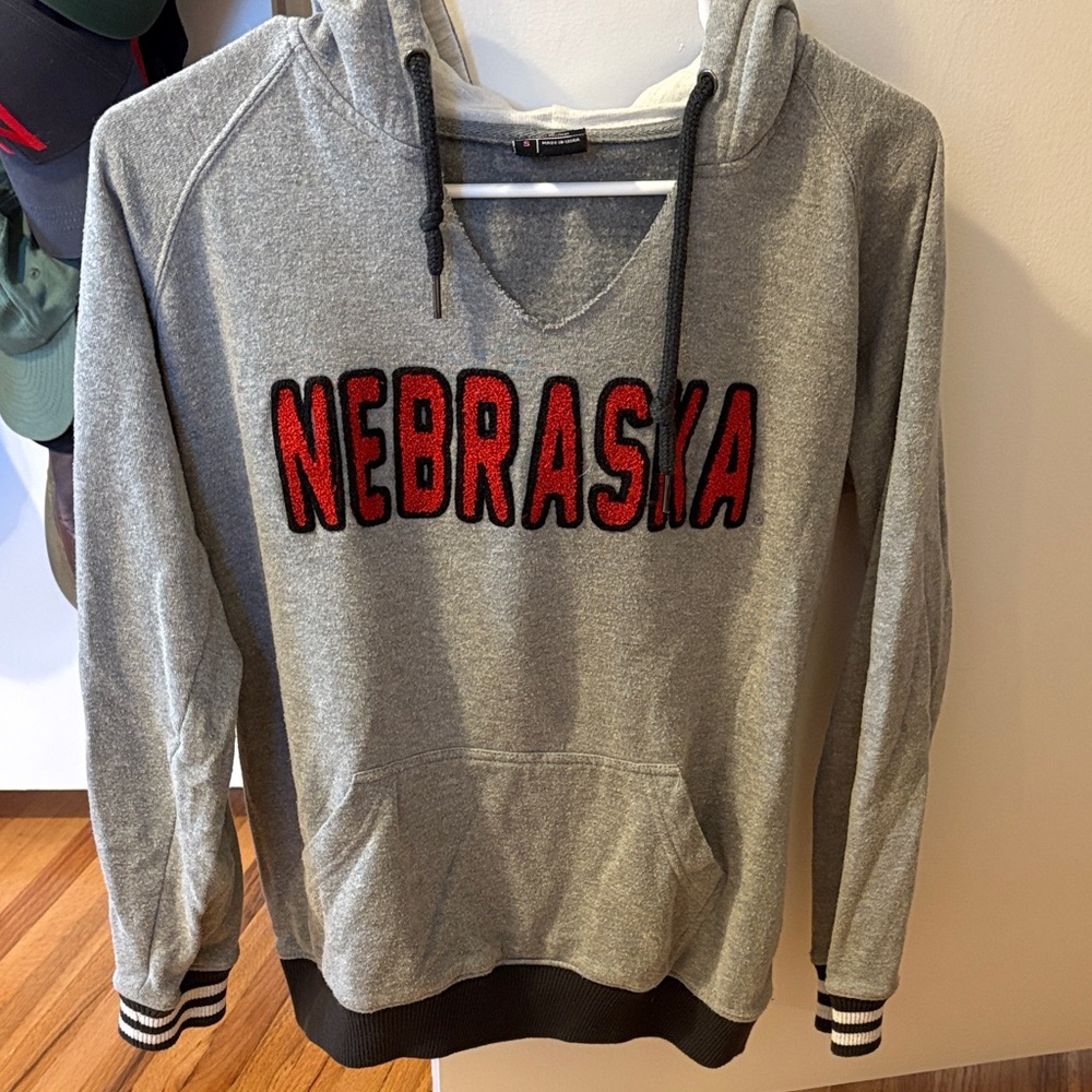 Gray Nebraska Hoodie
